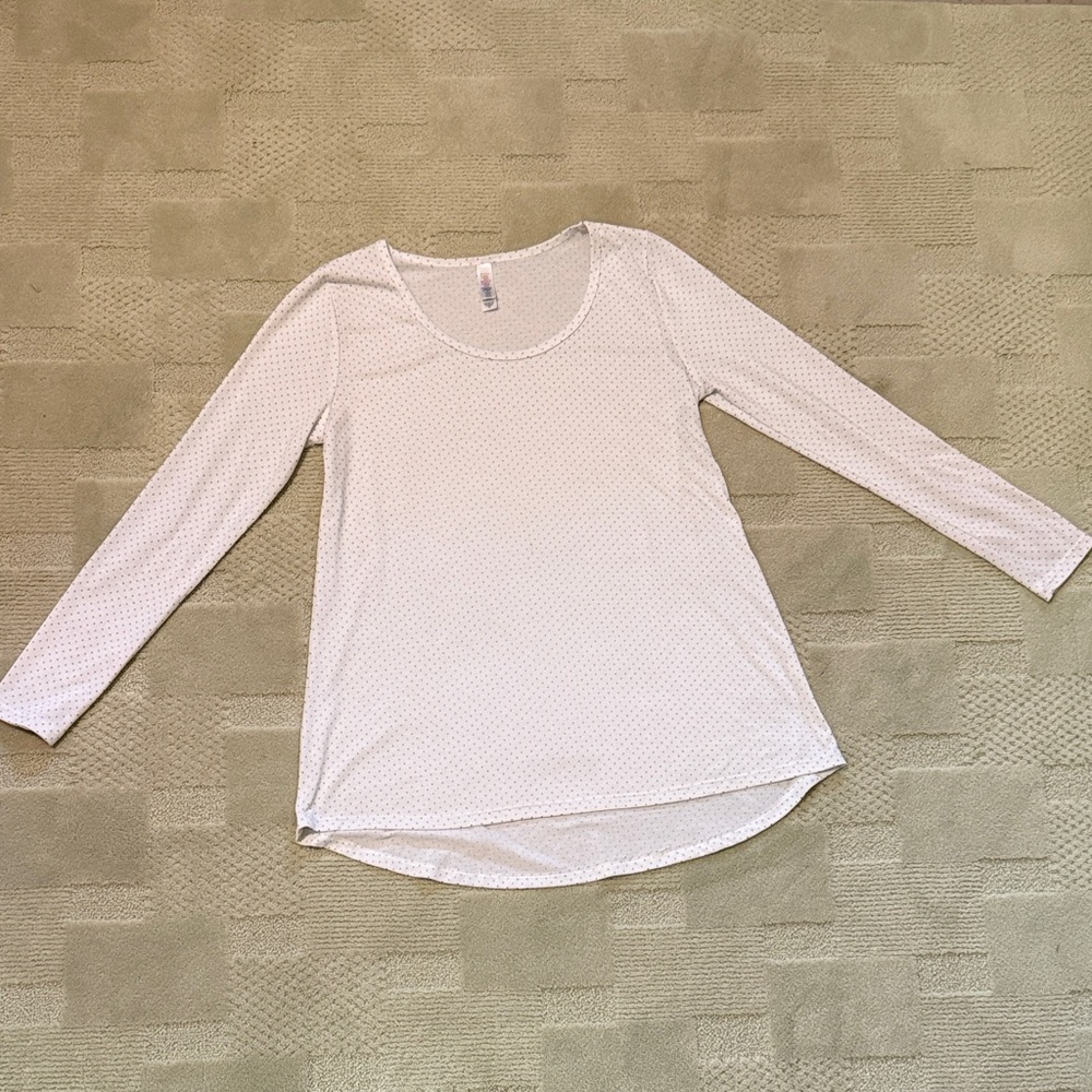 Lularoe White Long Sleeve Top